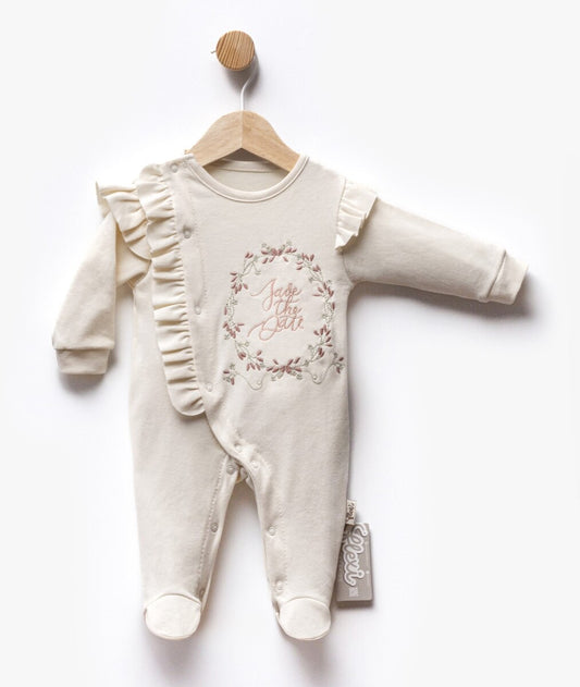 Baby Girl Newborn Patterned Jumpsuit 0-6M